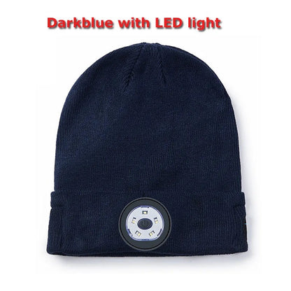 Warm Beanie with Bluetooth and Headtorch