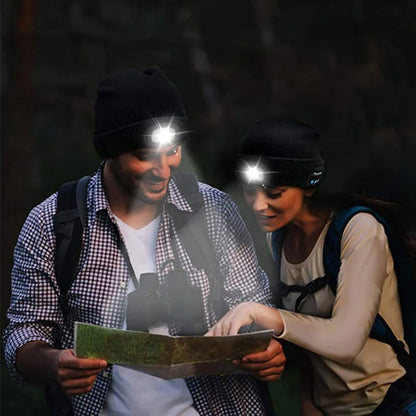 Warm Beanie with Bluetooth and Headtorch
